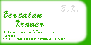 bertalan kramer business card